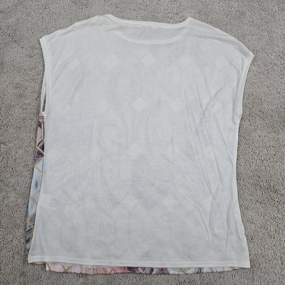 Ted Baker Sea of Clouds Blouse Sz 3 M Short Sleeve Shirt Casual Preppy Luxury - Picture 2 of 10